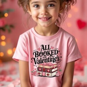 All Booked For Valentine's day T-shirt great for kids, teachers friends 2T-6T
